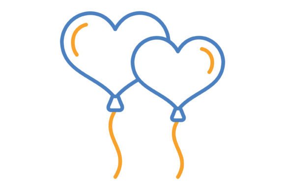 Balloons Blue & Orange Line Icon: A Designer's Guide