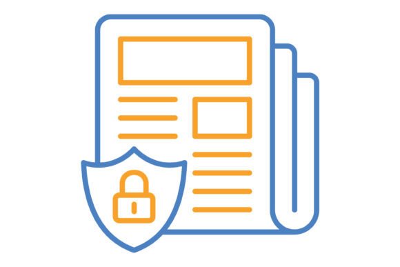 Confidential Blue & Orange Line Icon: A Design Asset Review