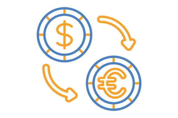 Exchange Blue & Orange Line Icon: Versatility Meets Modern Design