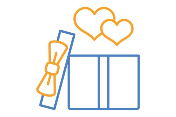 Gift Blue & Orange Line Icon: A Modern Essential for Digital and Print Projects