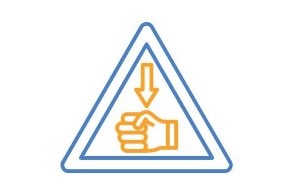 Hazard Blue & Orange Line Icon: A Visual Cue for Urgency and Action