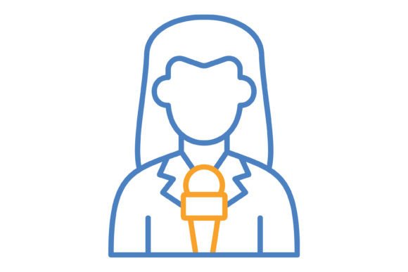 Journalist Blue & Orange Line Icon: A Designer's Go-To Asset