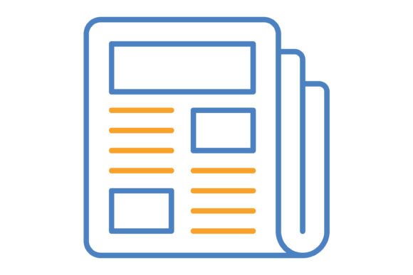 Make Your Headlines Stand Out: The Newspaper Blue & Orange Line Icon