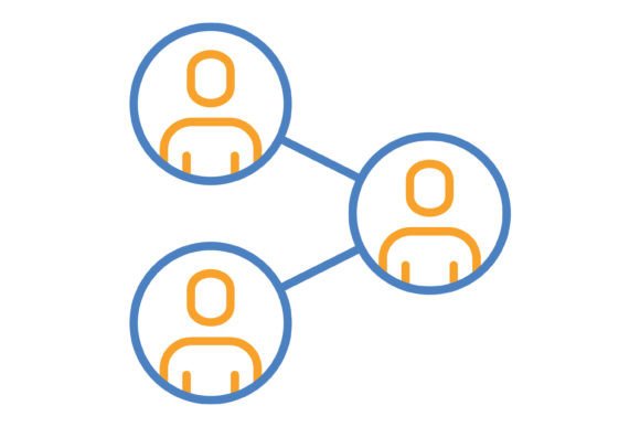 Network Blue & Orange Line Icon: A Versatile Design Asset