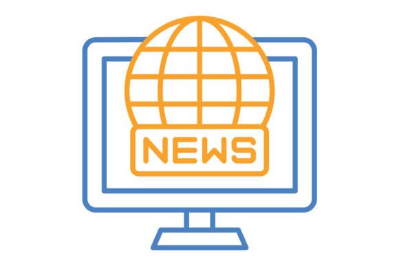 News Blue & Orange Line Icon: Essential Versatility for Modern Projects