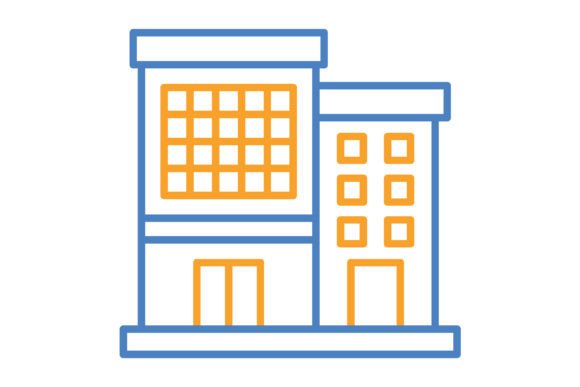 Office Blue & Orange Line Icon: Modern Visuals for Any Project