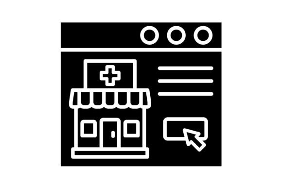 Online Pharmacy Glyph Icon: A Versatile Visual Asset
