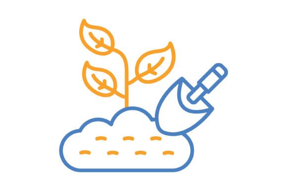 Planting Blue & Orange Line Icon: A Designer's Guide to Versatile Icons