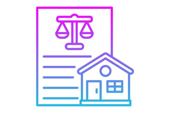 Property Law Line Gradient Icon: Visual Assets for Modern Design