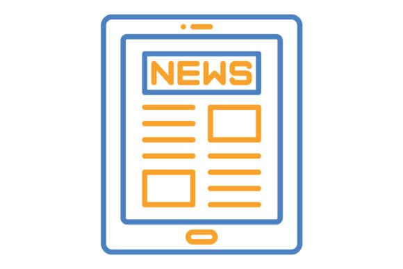 Tablet Blue & Orange Line Icon: A Modern Asset for Your Brand