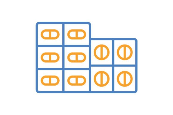 Tablets Blue & Orange Line Icon: A Versatile Design Asset