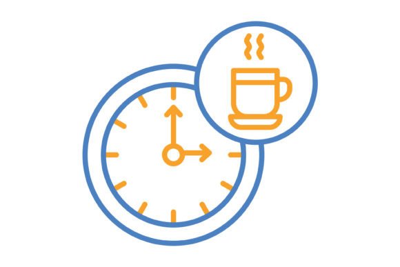 Tea Time Blue & Orange Line Icon: A Versatile Design Asset