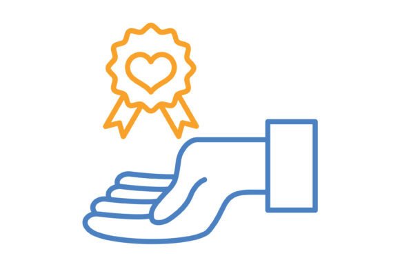 Visualizing Achievement: The Reward Blue & Orange Line Icon Set