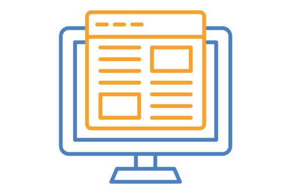 Website Blue & Orange Line Icon: A Modern Design Asset