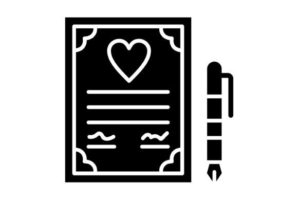 Wedding Contract Glyph Icon: A Designer's Essential Asset